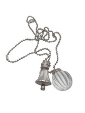 Pair Of Glass Lamp Pull Chains - Fancy Glass Patterns Pair Of Glass Lamp Pull Chains - Fancy Glass Patterns