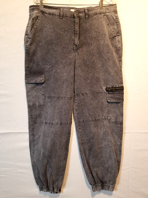 IF I WERE ME Cargo Pants Womens XL Gray Washed Stretch Utility Pocket Jogger