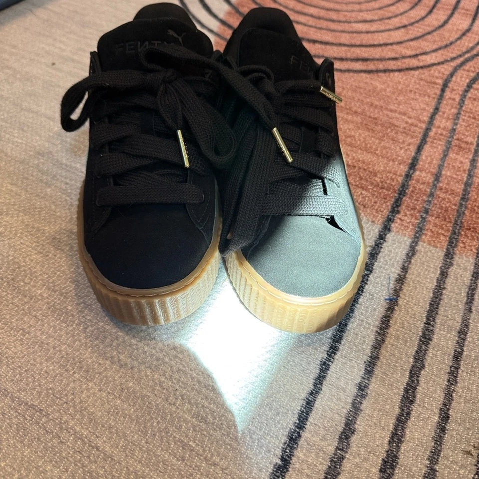 Fenti X Puma Black and White Athletic Shoes with TAN Gum Sole SIZE 9 - Image 3 of 4