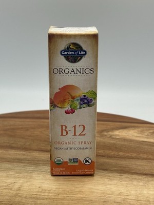 Garden of Life Organics B-12 Organic Spray Raspberry 2oz/58mL EXP 5/26 NEW Seal