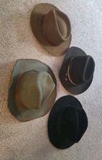 FEDORA HAT LOT OF 4 HATS, Multi Colors Fabric