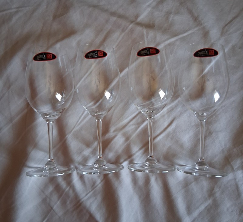 4 Riedel VIVANT?? Crystal Germany Red Wine Glasses 8 7/8" NEW