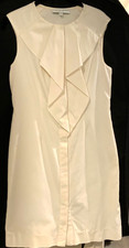 Carolina Herrera, New York, Off-white Cotton Sleveless Dress, Size 6