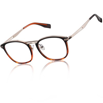 DUCO Men s Blue Light Blocking Glasses, Oversized Retro Square, Tortoise 5223