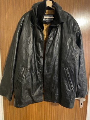Herren Lederjacke Glattleder Xl Wilson Schwarz Pelle Studio Vintage