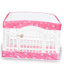 2 Pack Dog Playpen Cover and Bottom Pad Fits for 36 Inch 4 Panels Pet Pink