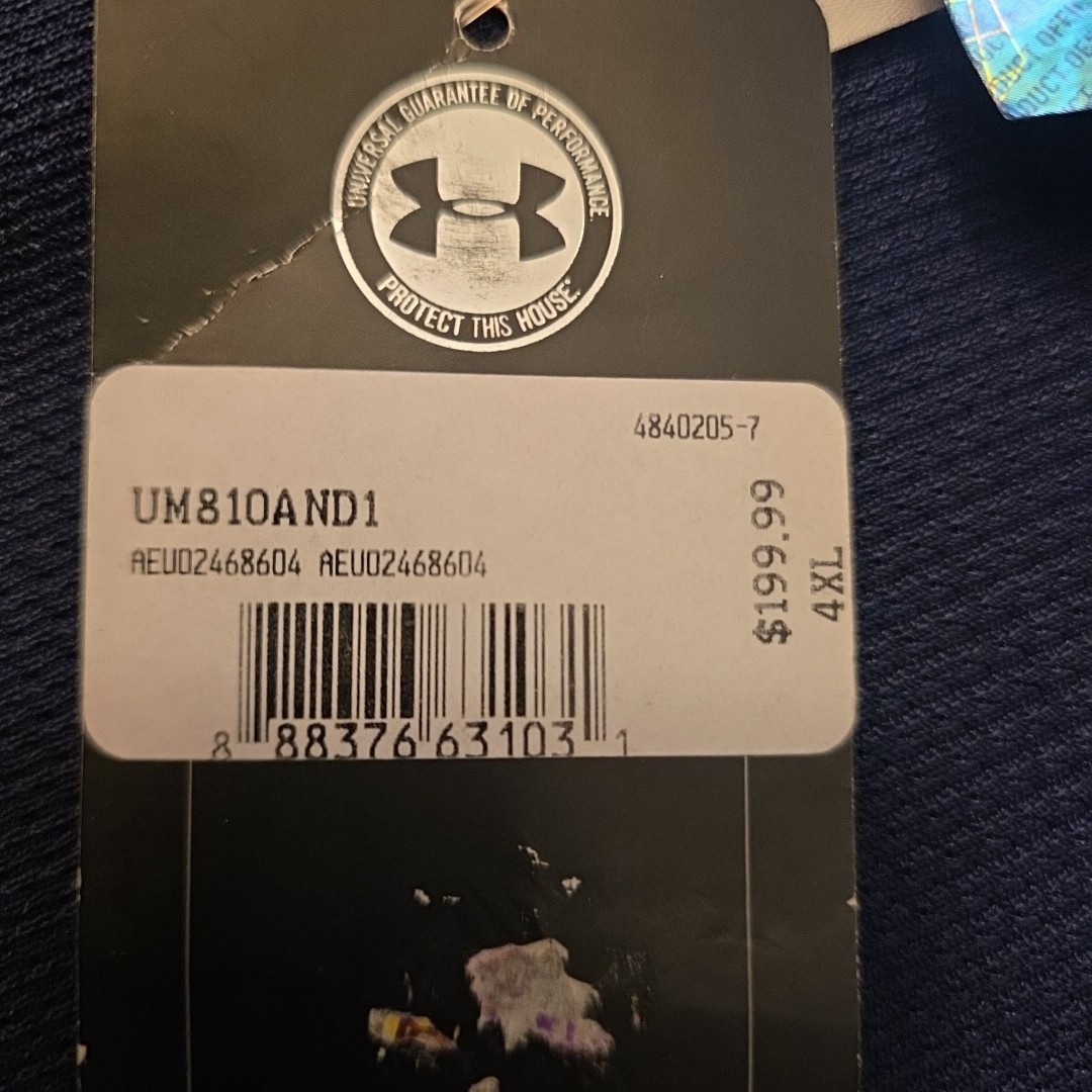 Notre Dame Football Jersey Mens 4XL Blue Official Under Armour #1 Stitched NEW thumbnail 7