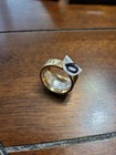 Gold Tone Green & Clear Crystal Ring Size 9 Missing Stone — photo 7