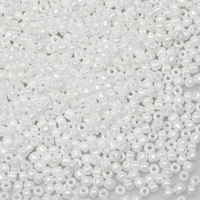 White Pearl 3mm Seed Beads About 3600pcs/100Grams in Bag, 8/0 Glass Craft Beads