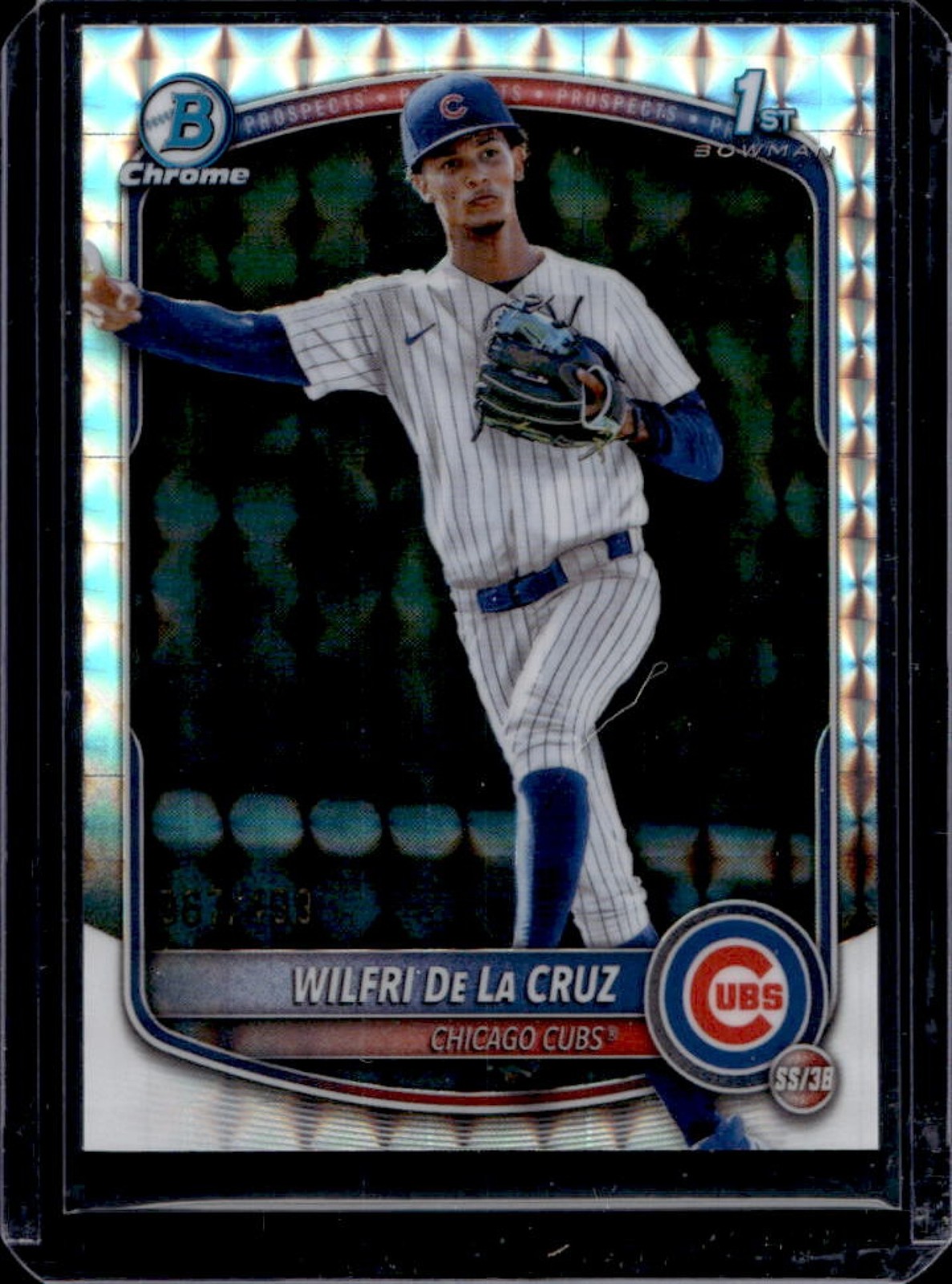2025 Bowman Chrome Wilfri De La Cruz Geometric Refractor 1st #367/499