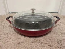 Staub Cast Iron - 12" Braiser With Glass Lid Cherry