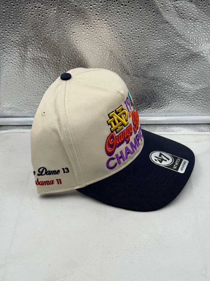 Chapéu Snapback Notre Dame Fighting Irish NCAA '47 Laranja Tigela Natural TT Engate - Imagem 4 de 4