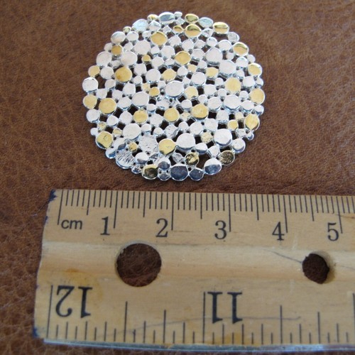 Nicky Butler NB Sterling Silver Two Tone Round Disc Mosaic Pendant 11.4g C674 - Picture 6 of 6