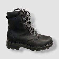 Sorel Women's Black Lennox Lace-Up Boots, Shoes Size 8