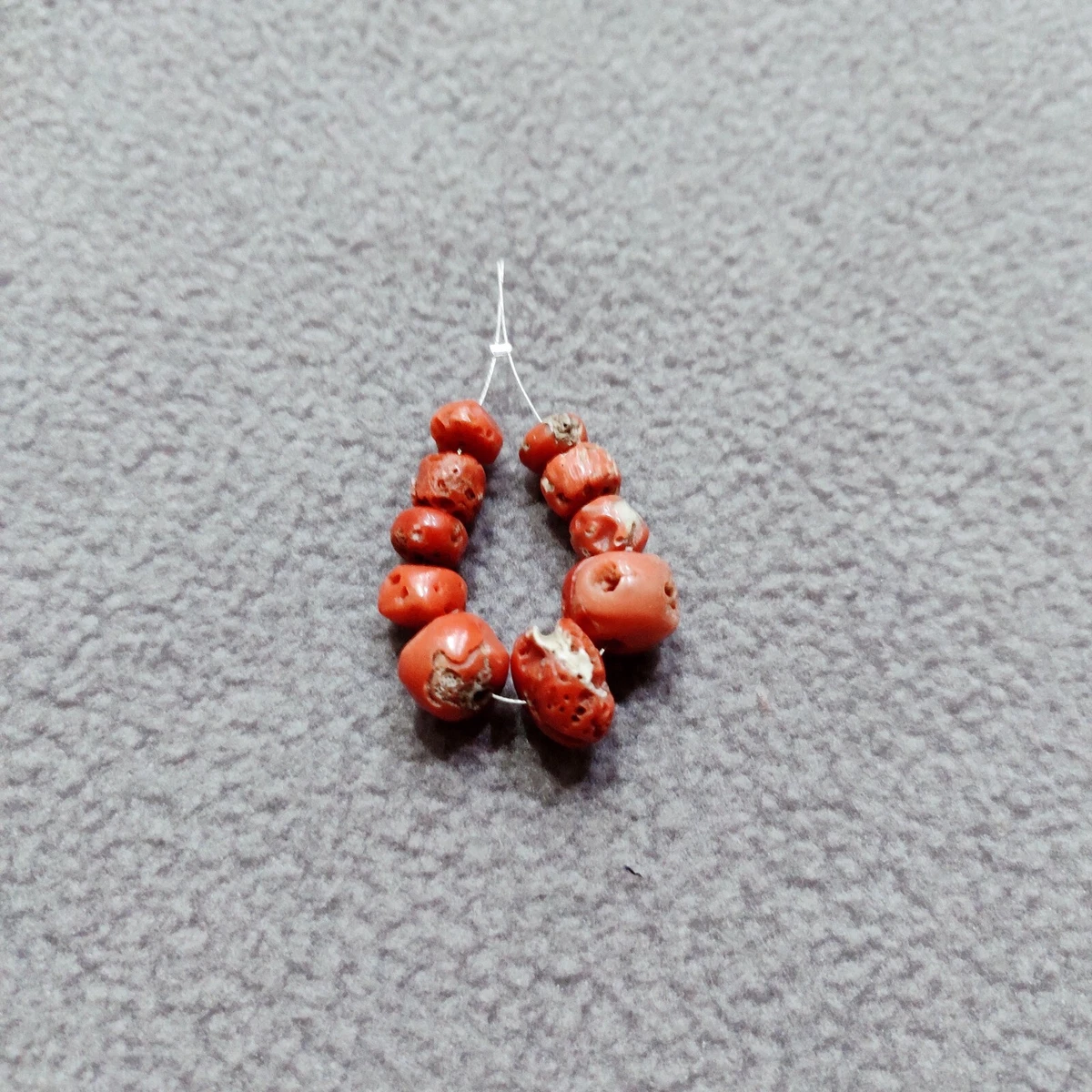 Brin De Perles De Corail Rouge Naturel 100% Italien - 11 Pouces, 70 Carats - Neuf Sans Emballage