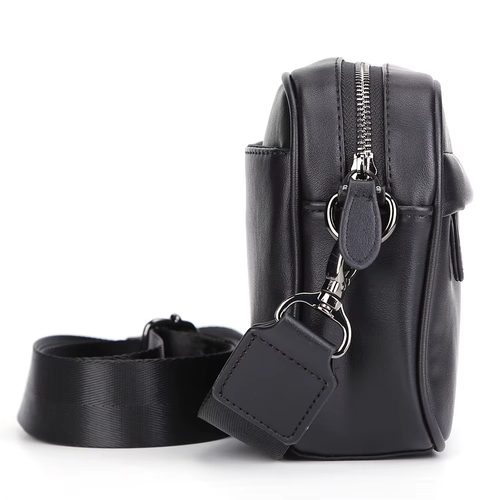 Sacoche à Bandoulière Homme Grand Modèle Cuir PU Noir Sac de Voyage Bandoulière - Picture 9 of 28