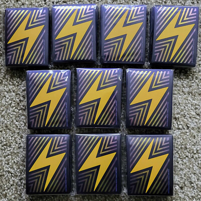 Lot of 10 Pikachu Bolt Surging Sparks Card Sleeves x65 Pokemon Elite Trainer Box