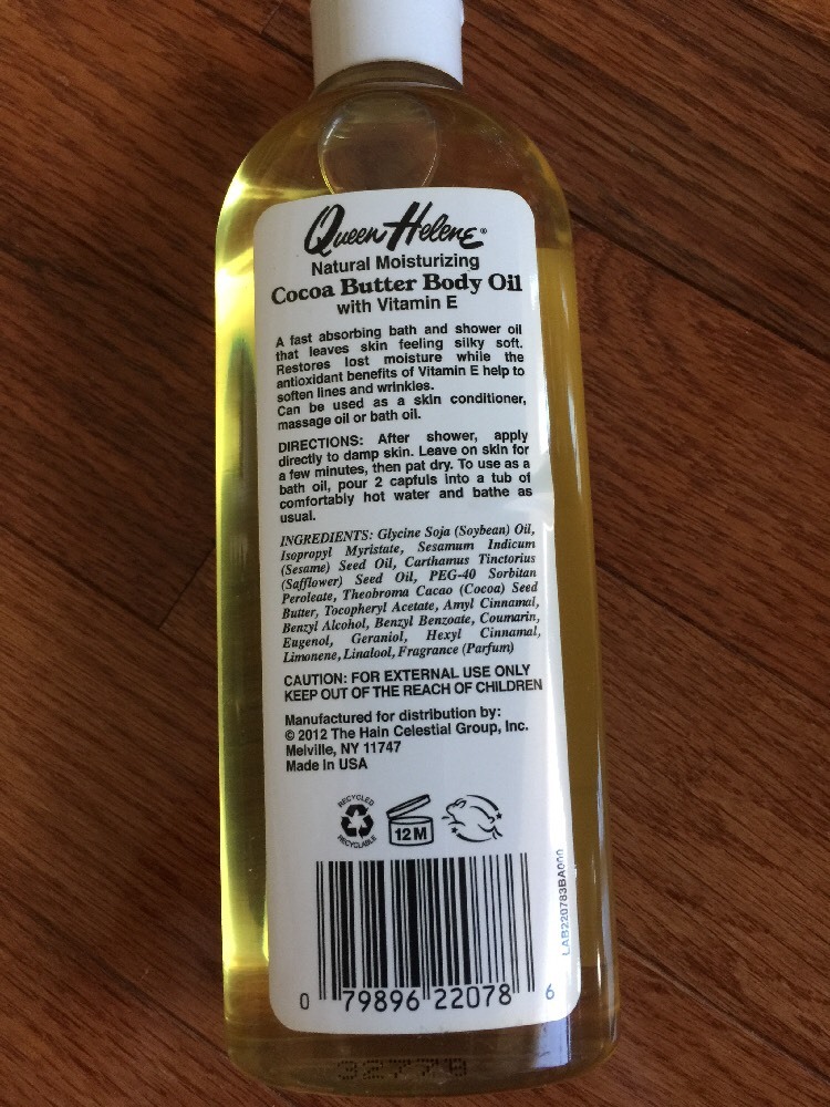 Queen Helene Natural Cocoa Butter Moisturizing Body Oil - 10 fl oz Oil