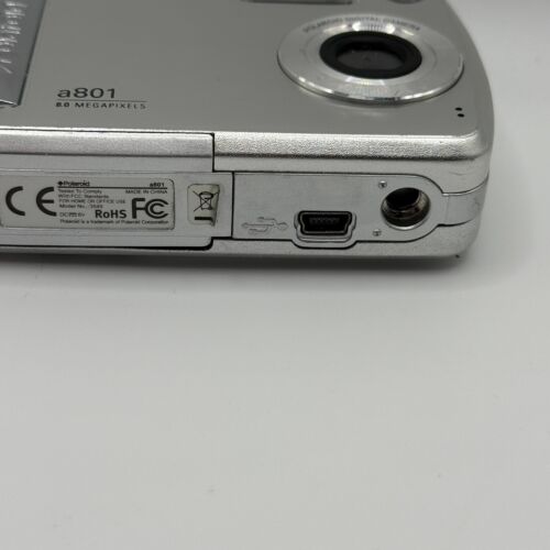 Polaroid a801 Digital Camera 8.0 Megapixels 2” LCD Display Silver Untested - Picture 4 of 7