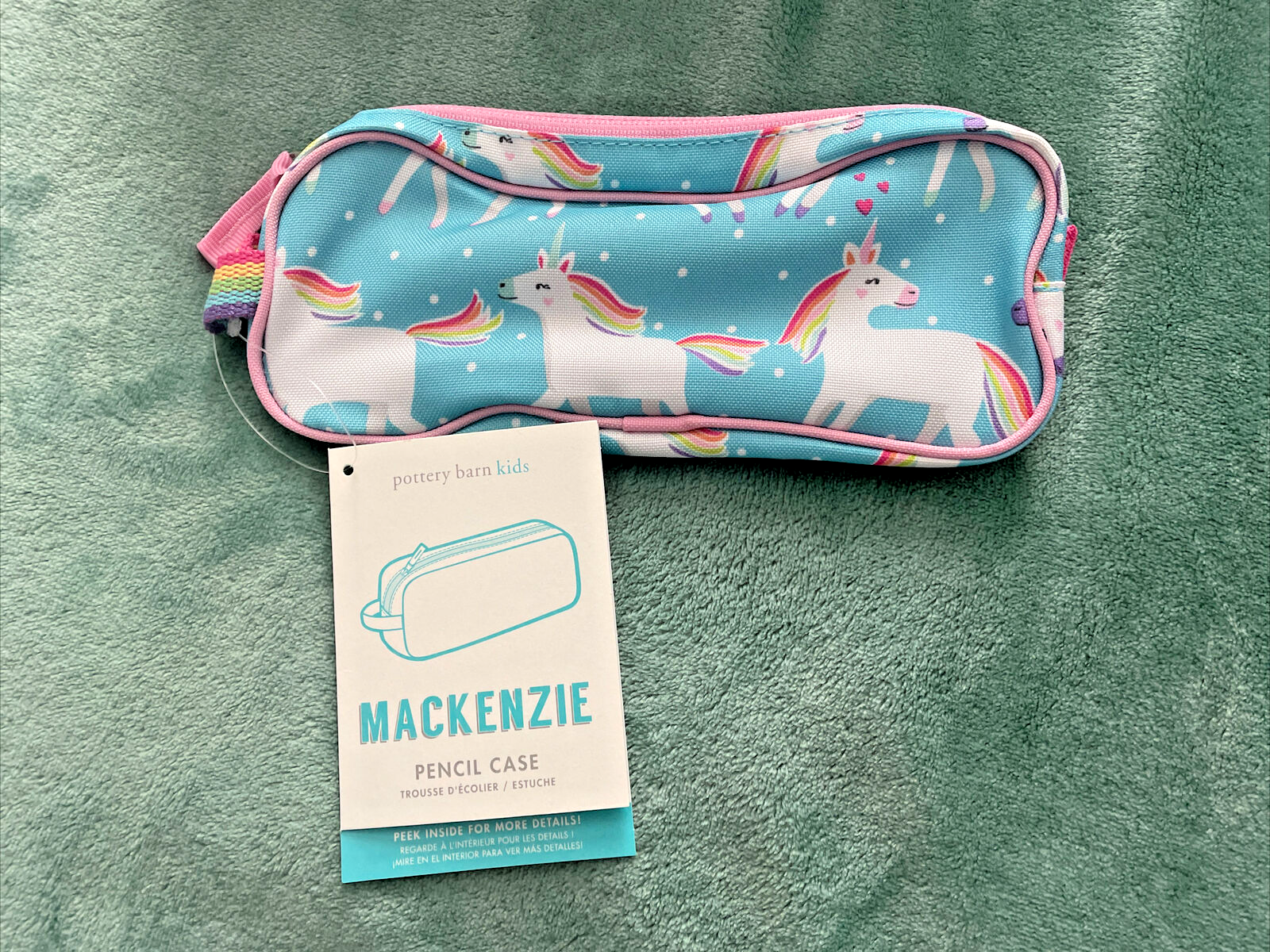 PONY CUSTODIA scuola ceramica fienile unicorno matite sacchetto Disney borsa ARCOBALENO rosa vacanza 