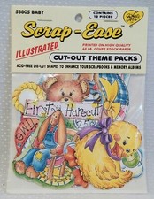 Scrapbooking Album Die Cut Shapes 12 pc Baby Theme Card Making 1997...