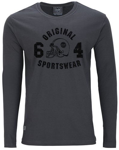 Maglietta lunga taglie forti AHORN SPORTSWEAR Iron Grey Original Sportswear nera 3XL- - Foto 3 di 4