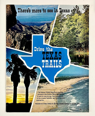 1960s Pearl Brewing Co Drive Texas Trails Vintage Travel Tourist Recreation Book