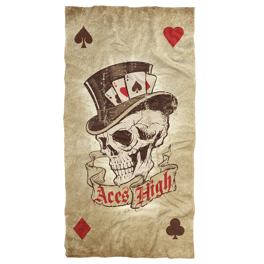 Aces High Oversized Beach Towel 30x60 Inches