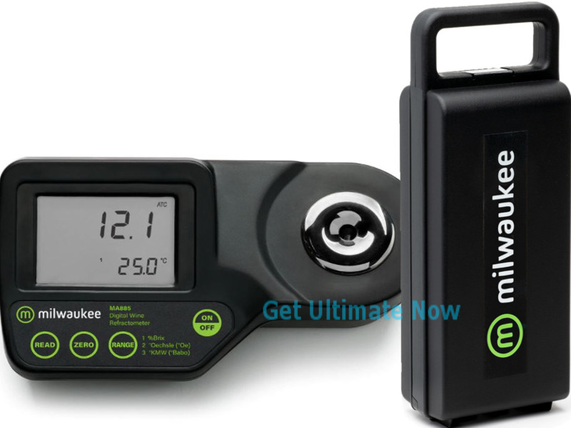 Milwaukee MA885 Digital Refractometer Brix, °KMW, Grape Juice, Sugar in Wine