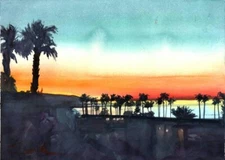 Coronoa del Mar I  :  Sandra Watercolors™ California : ORIGINAL PAINTING