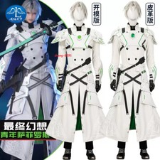 Game Final Fantasy Sephiroth Cosplay Halloween Costume Outfit White Armor Suit