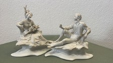 Paar Statuetten Franzosen IN Biscuit Jahrgang
