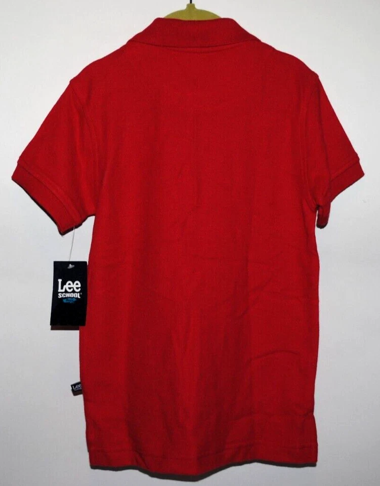 LEE Escuela Piqué POLO Camisa Roja Niño/Niña Unisex UNIFORME ESCOLAR S (6/7) NUEVO Foto 3 de 4