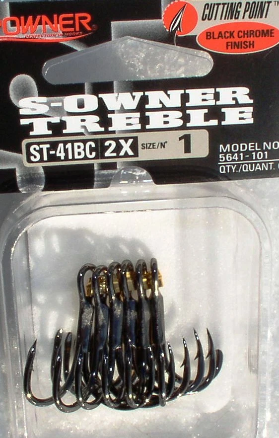 Owner Treble ST-41BC-2X, Qualitäts-Drillinge, Größe 2/0, 1/0, 1, 2, 4, 6 - Bild 1 von 1