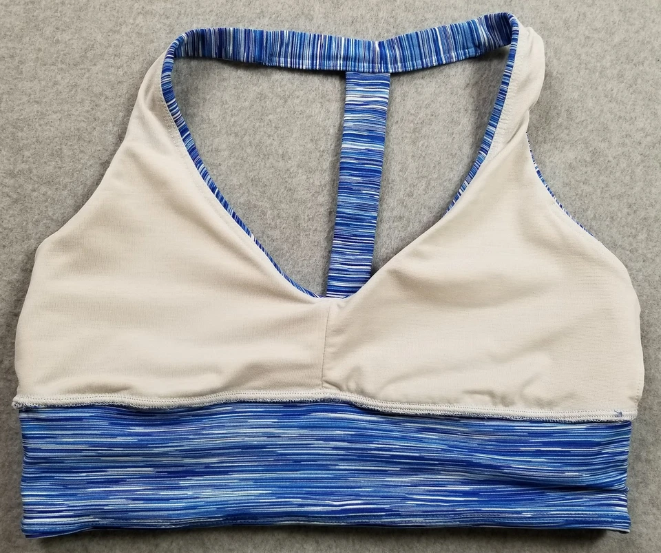 Sutiã esportivo ativo Gap Fit feminino pequeno S azul branco corante espacial academia impacto médio - Imagem 4 de 4