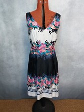 monsoon dress 10, fit and flare, floral sleevless midi. Cotton Fit And Flare