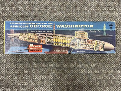 + Renwal George Washington Polaris-Launching Nuclear Sub SSB(N)598 Kit 651