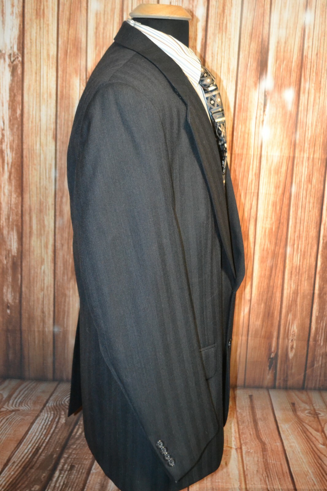 Burberry Men's Herringbone Wool 2 Front Button Sports Coat Sz 42L thumbnail 5