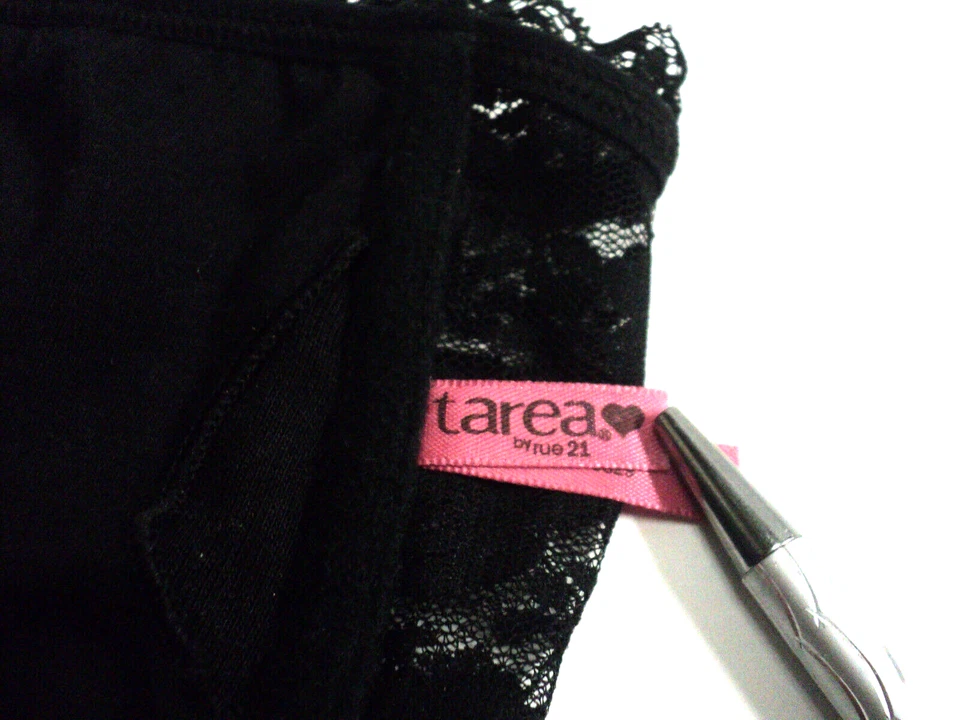 Sujetador Bandeau Tarea by Rue 21 Talla L Lentejuelas Blanco y Negro Chevron Encaje Espalda NUEVO Foto 3 de 4