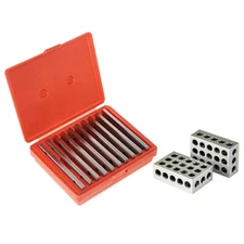 All Industrial 1/8" Thin Parallel Set & 1 Matched Pair 1-2-3 Block Set 23 Holes