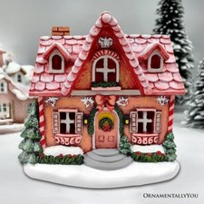 Sparkling Pink Winter Magic LED Gingerbread House Figurine -Christmas Decoration