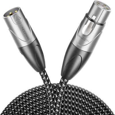 2m XLR Kabel Audiokabel Nylon 3polig DMX Audio Mikrofon Mischpult Instrument