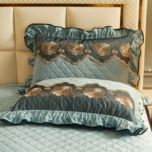 Spitze Samt Bettbezug Set mit 2 Kissenbezügen Doppelbett Queen Bettbezug Weich - Bild 67 von 101