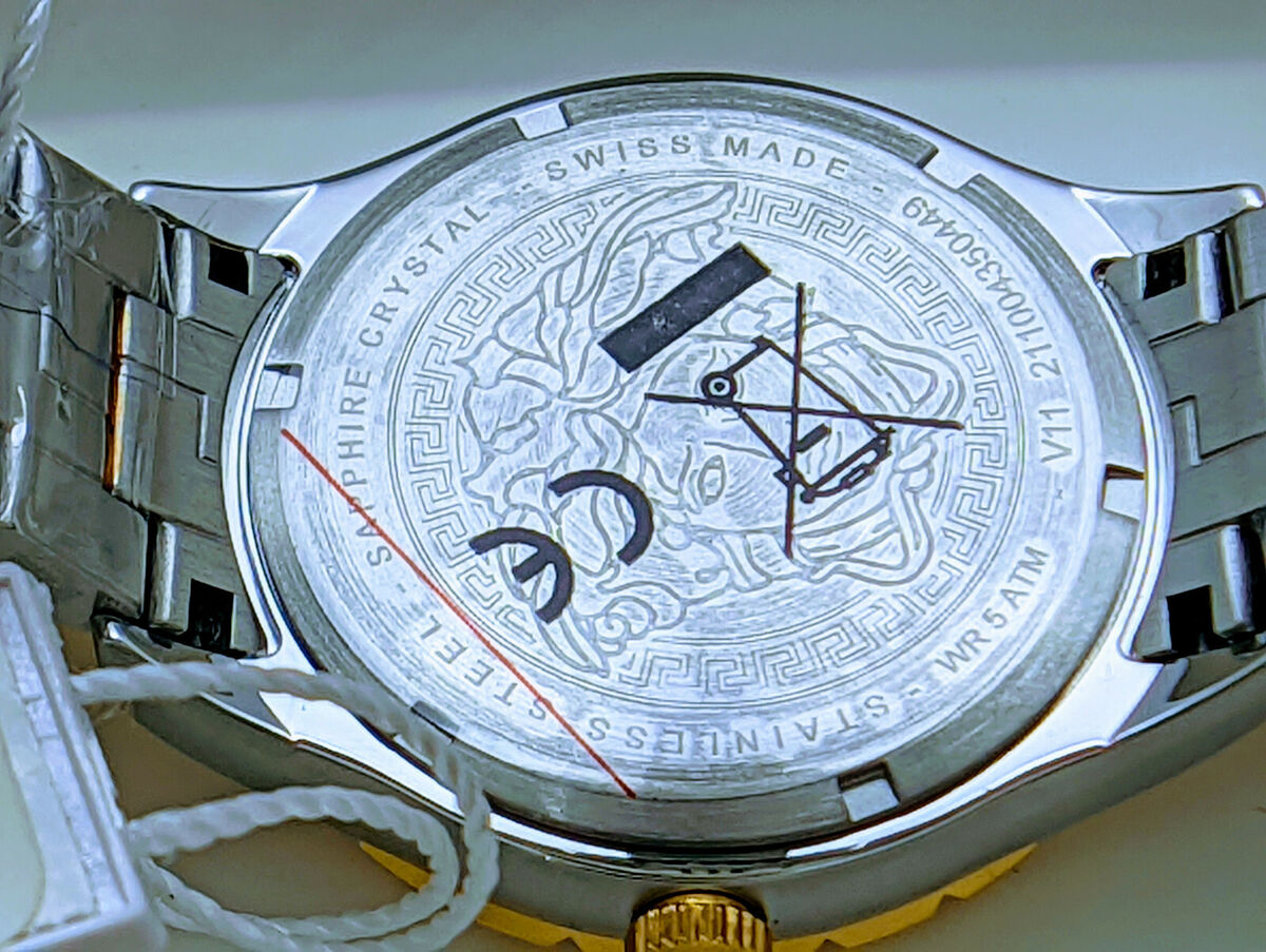 Versace Hellenyium V11060017 GMT Blue Dial Dual Tone Rose Versace Hellenyium V11060017 GMT Blue Dial Dual Tone Rose