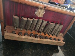 Antique Accordion Squeeze Box Excelsior Made in Germany Trademark E.F. Music Box