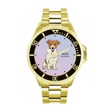 Toff London TLWL-7885 Mens Beige Jack Russell Terrier Dog Watch