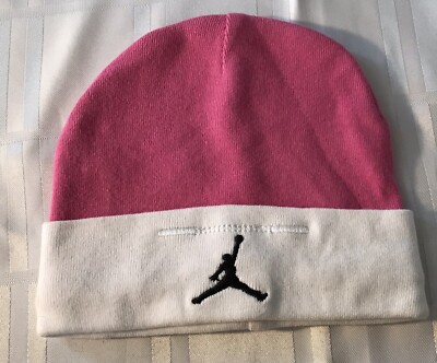 Air Jordan Pink White Baby Hat Size 6-12 Months 100% Cotton