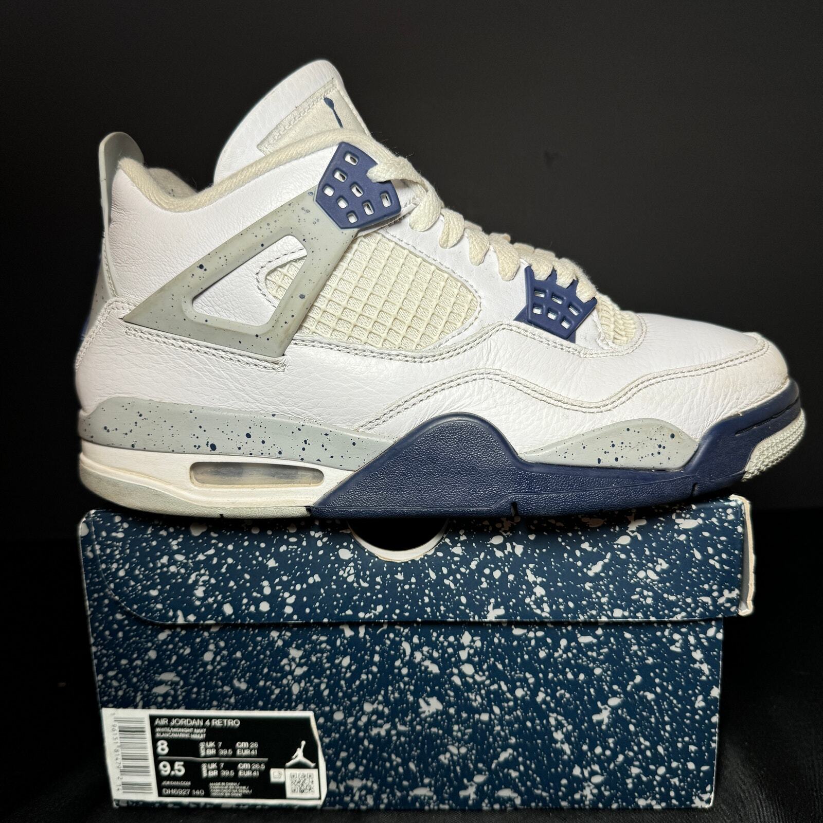 Size 8 - Nike Air Jordan 4 Retro Midnight Navy Men's Shoes - Ships Now