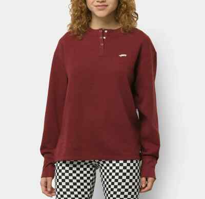Vans Women's Salton Pomegranate Long Sleeve Henley Top (VN0A5JN6ZBS) Sizes S & M
