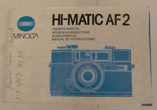 Minolta HI-Matic AF2 Camera Original Product User Owner's Manual B